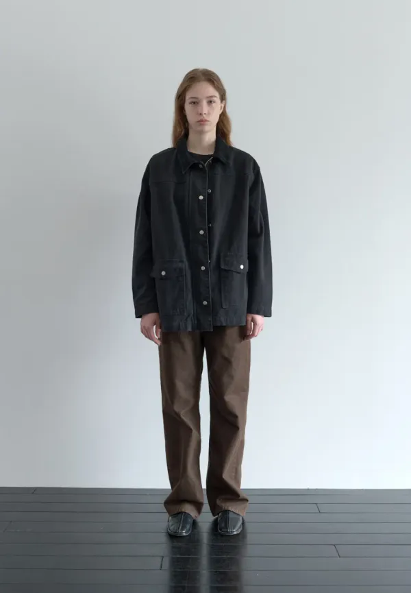 Cotton work jacket (black)