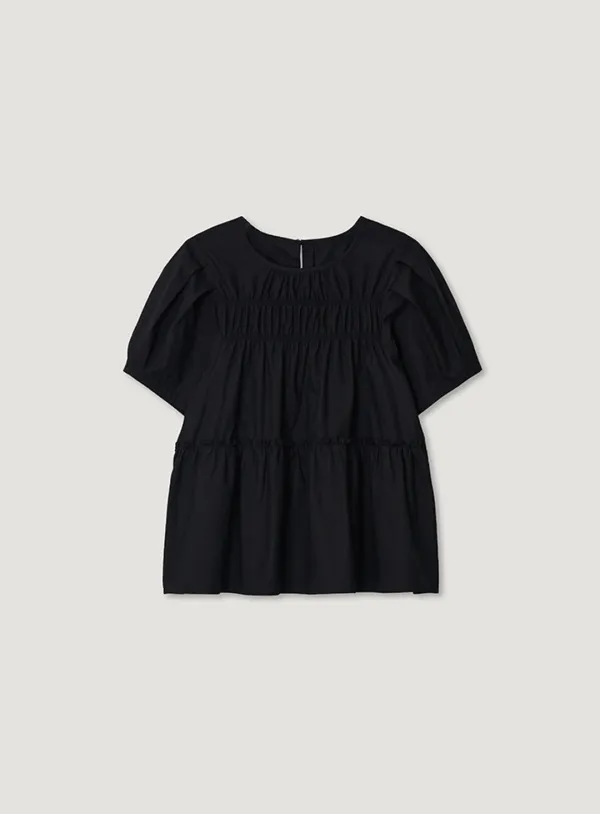 CHELLO COTTON BLOUSE_BLACK