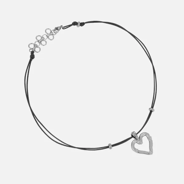 amour leather necklace-black