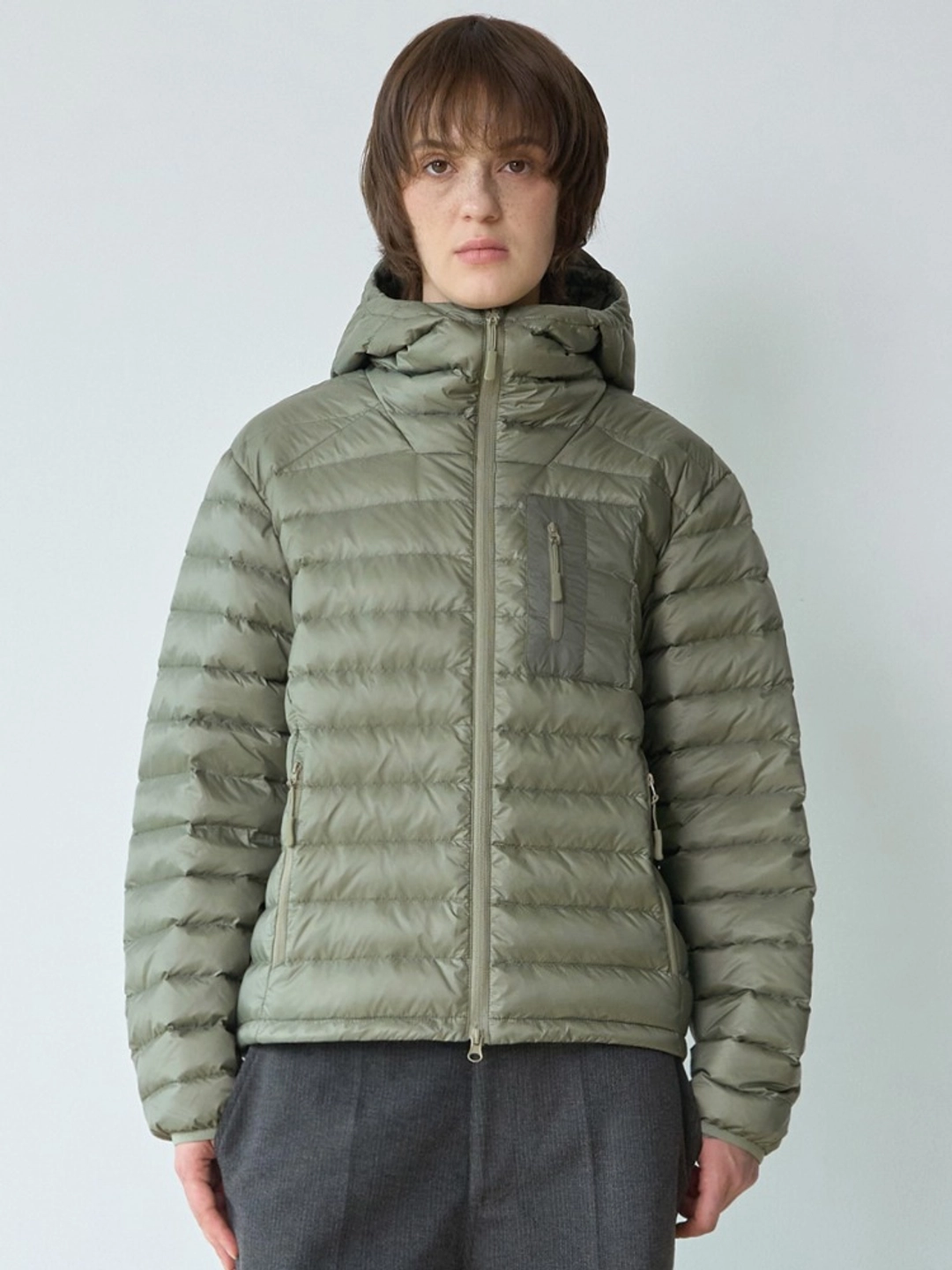 밀로 우먼 Light Hooded Down Jacket [Khaki] 상품 이미지 1