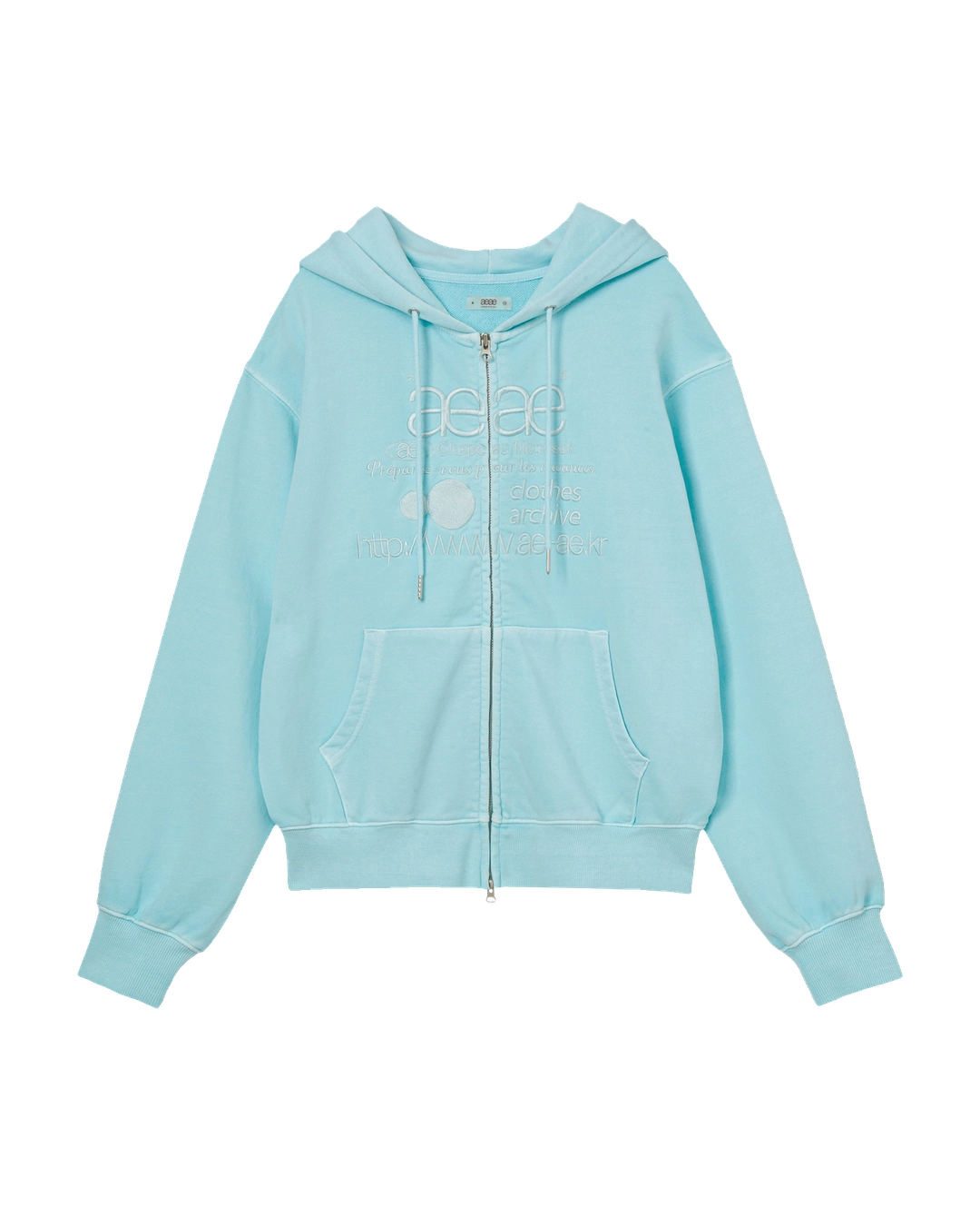 에이이에이이 WEB LOGO WASHED HOOD ZIP UP [BLUE] 상품 이미지 1