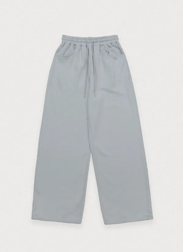 Stamp drawing pants - baby blue