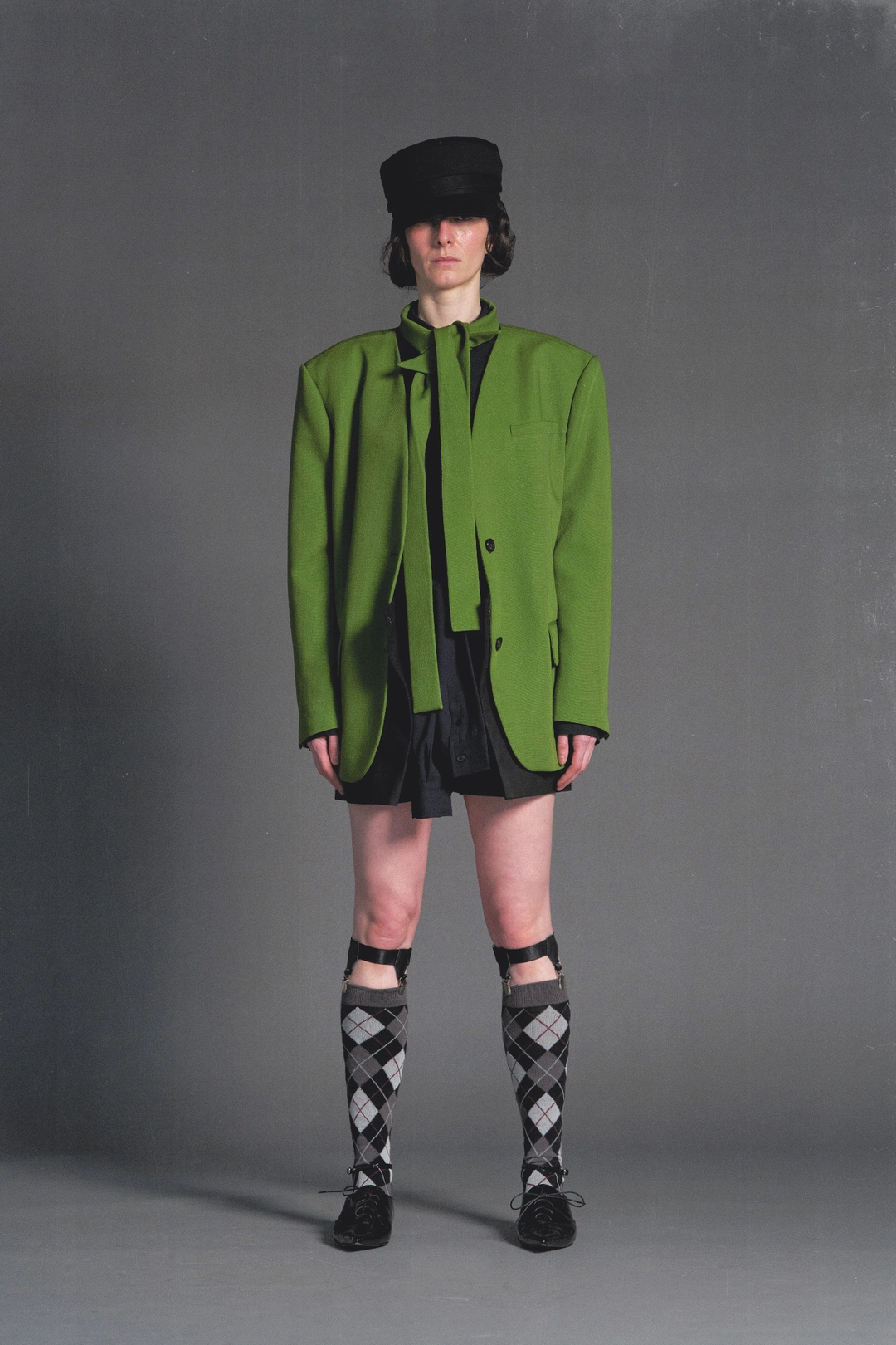 푸쉬버튼 PF26 GREEN DETACHABLE LAPEL JACKET 상품 이미지 1