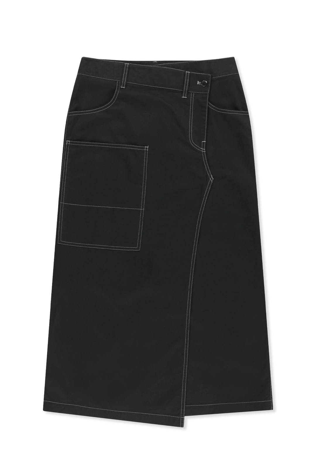 마뗑킴 BIG POCKET LONG WRAP SKIRT IN BLACK 상품 이미지 1