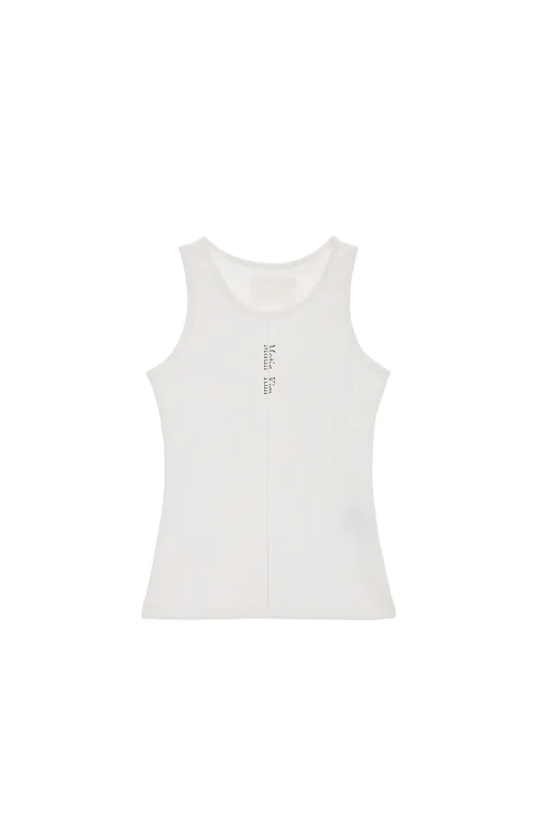 PINTUCK SLEEVELESS TOP IN WHITE