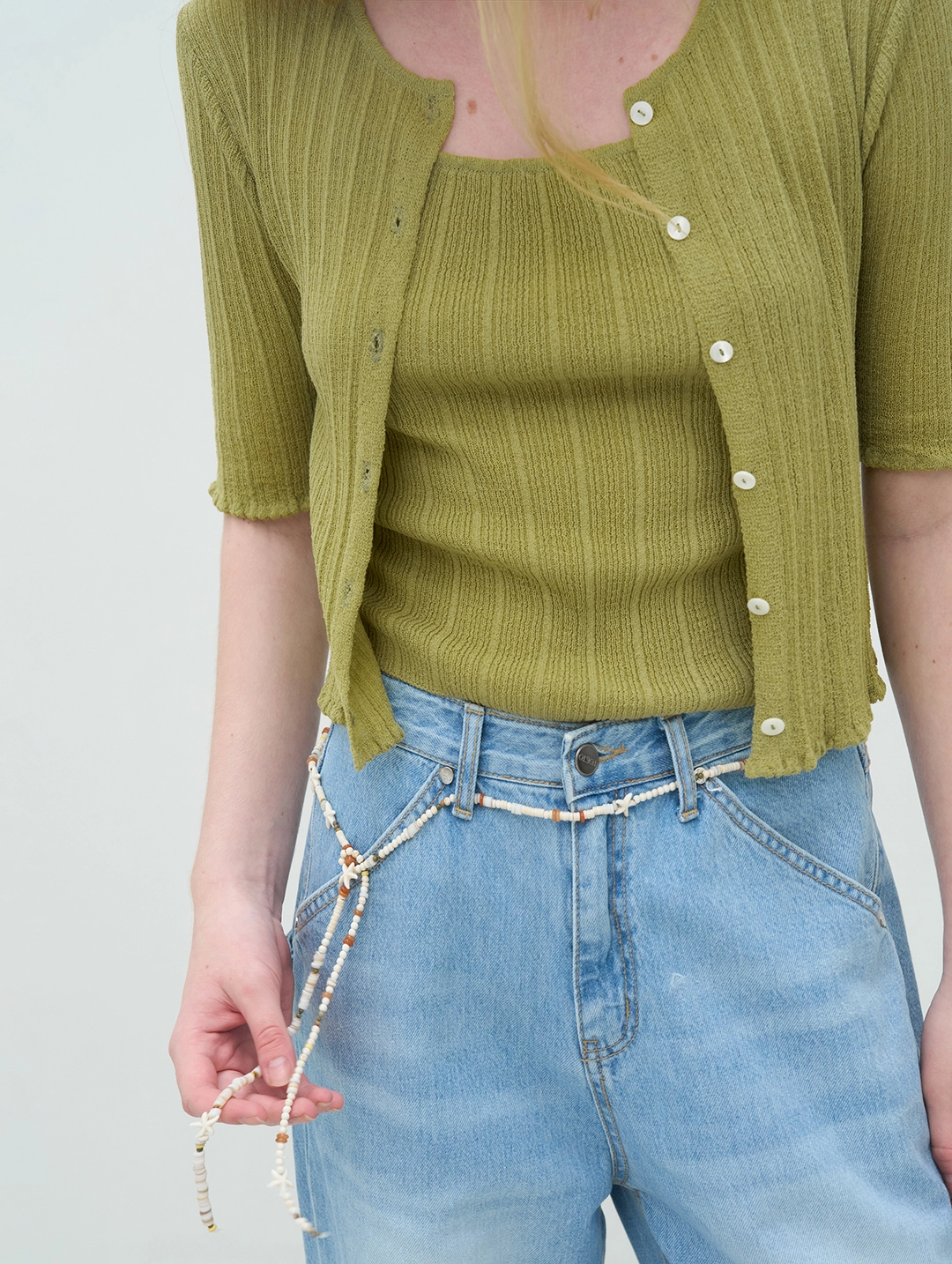 포에토 Ketie cardigan set - apple green 상품 이미지 1