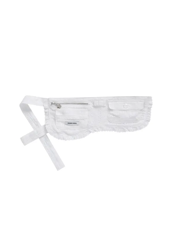 [Last one] COTTON LACE APRON BELT_WHITE
