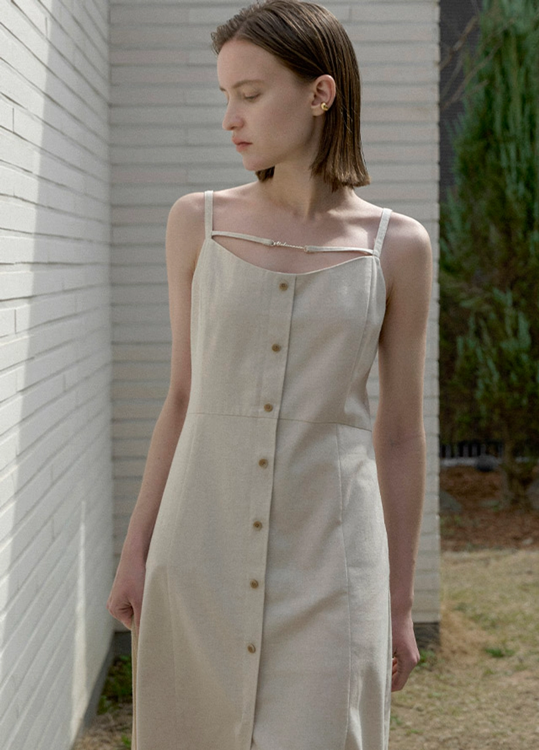 아뜰리에 나인 (OP-6205)SLEEVELESS LINEN CHAIN DRESS 상품 이미지 1