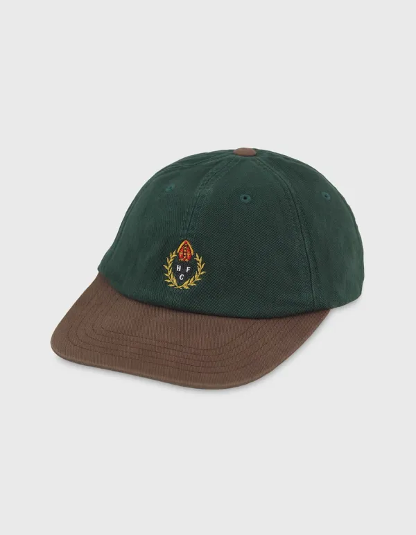 CREST WASHED 6 PANEL CAP / Green-Brown