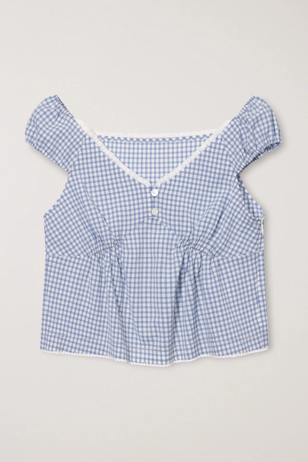 던스트 2-WAY SHOULDER BLOUSE BLUE CHECK_UDBL6B225B2 상품 이미지 1