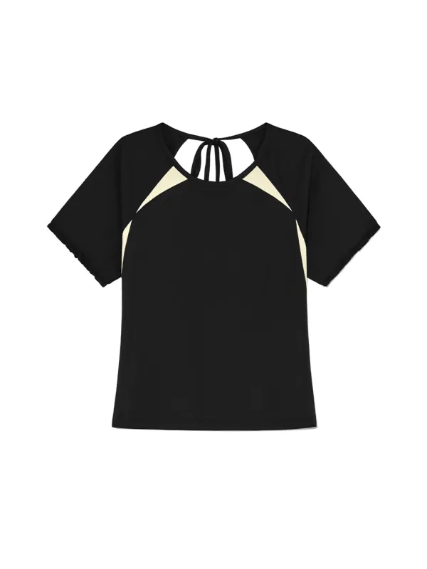 Frill Backless Top Black