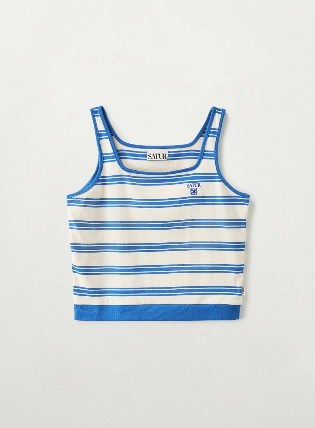 세터 (W) Square Neck Stripe Sleeveless - Blue 상품 이미지 1