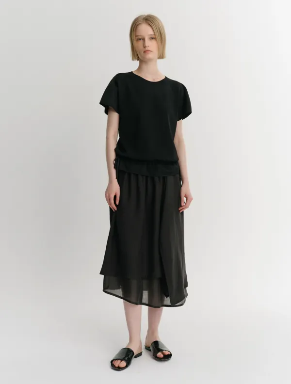 Dalia Layered Knit Dress (Black)