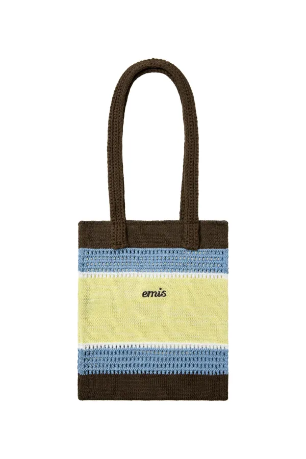[6/4 예약배송] STRIPE KNIT TOTE BAG-YELLOW