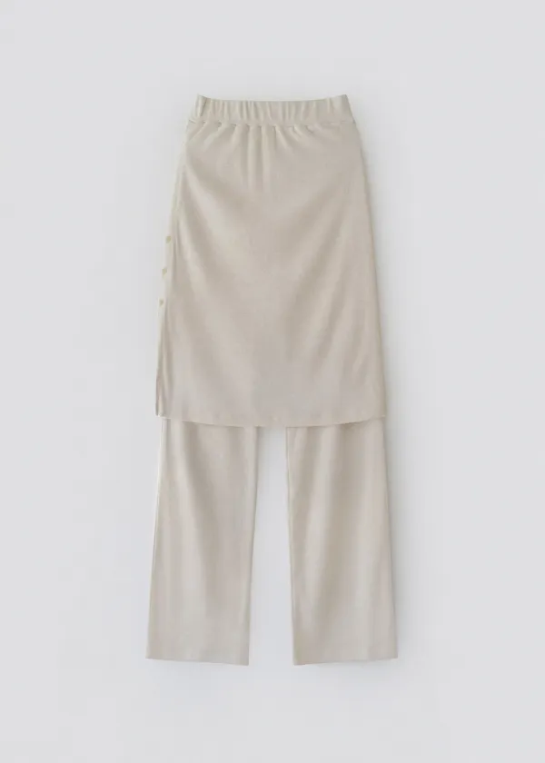 Naia layered skirt pants (oatmeal melange)