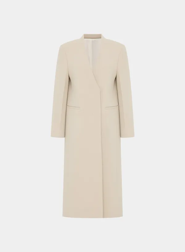 Trino collarless wool long CT