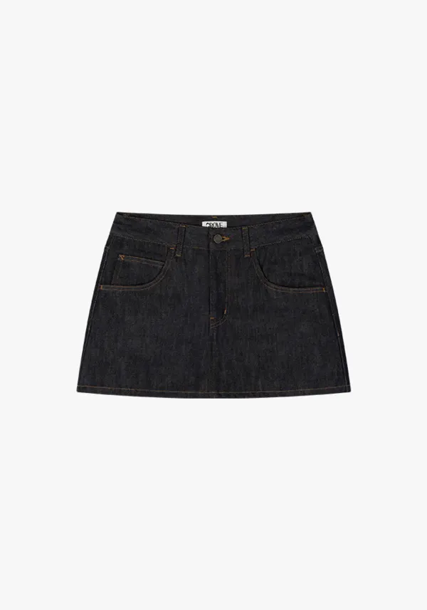 RAKE DENIM SKIRT-PANTS [2COLORS]