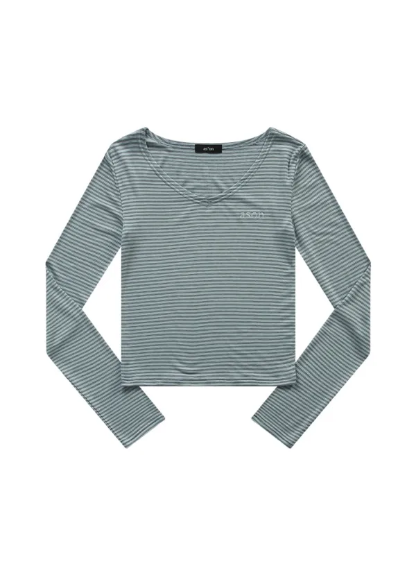 TIDE STRIPE LONG SLEEVE / LIGHT BLUE
