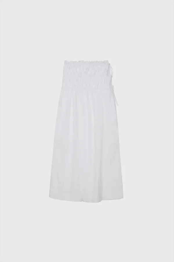 Silky shirring skirt