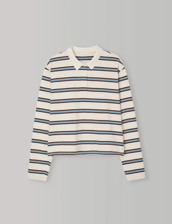 2nd / Stripe Polo T-shirts (Blue)