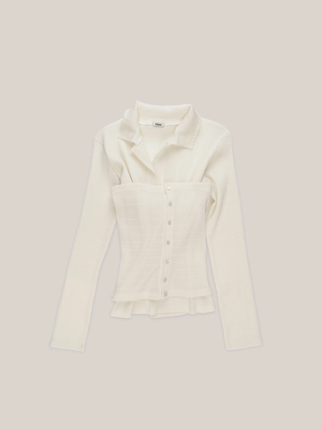 PLEATS LAYERED SHIRTS CREAM