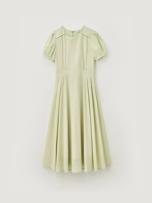 Volume round tuck flare dress - Mint
