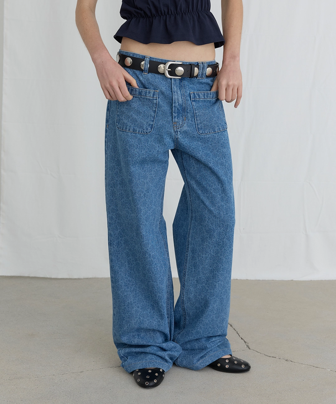 오데스 FLORAL MOTIFF DENIM PANTS 상품 이미지 1