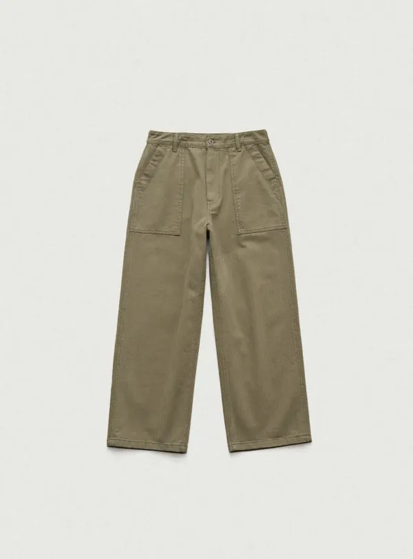 Herringbone Fatigue Pants_Khaki