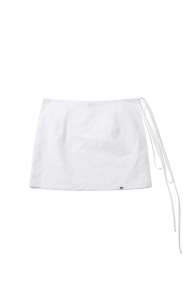 Flower Layered Mini Skirt White