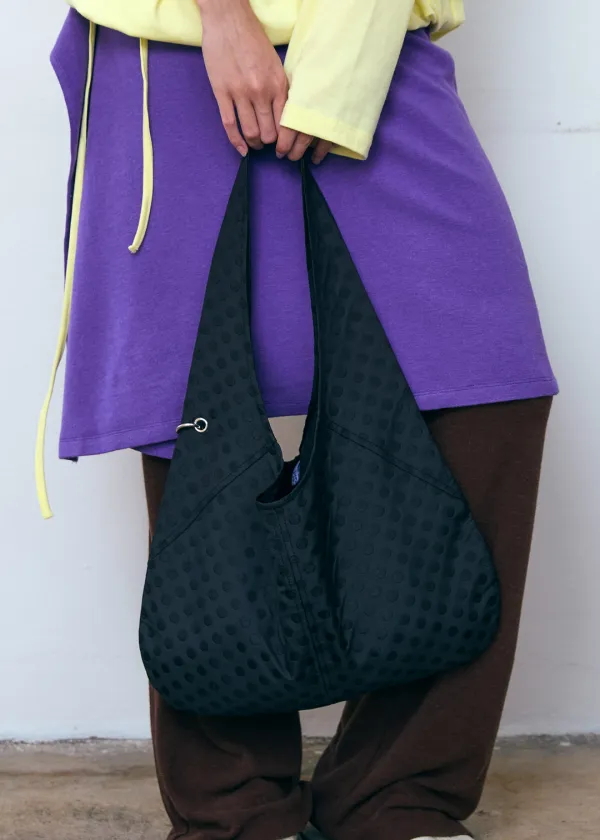 Dot Eyelet Shoulder Bag_Black