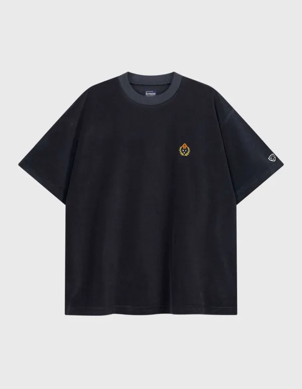 CREST TOWEL HALF-SLEEVE / Black