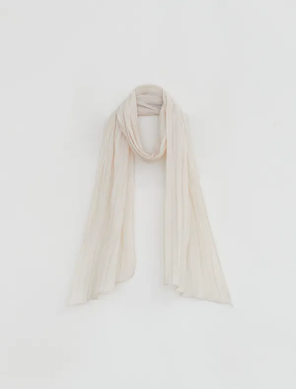 [2nd REORDER] SHEER PLEATS SCARF [BEIGE]