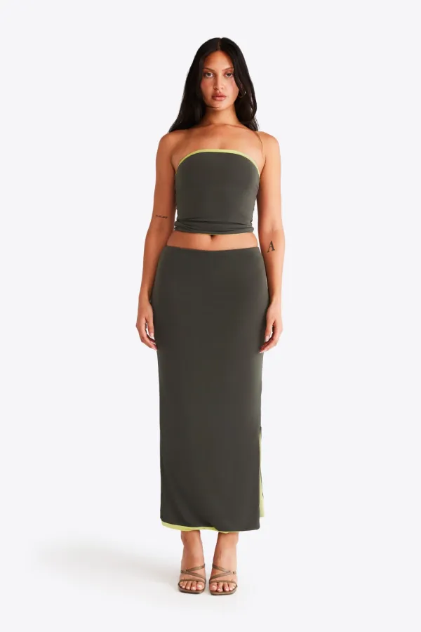 Nova Top - Khaki and Lime