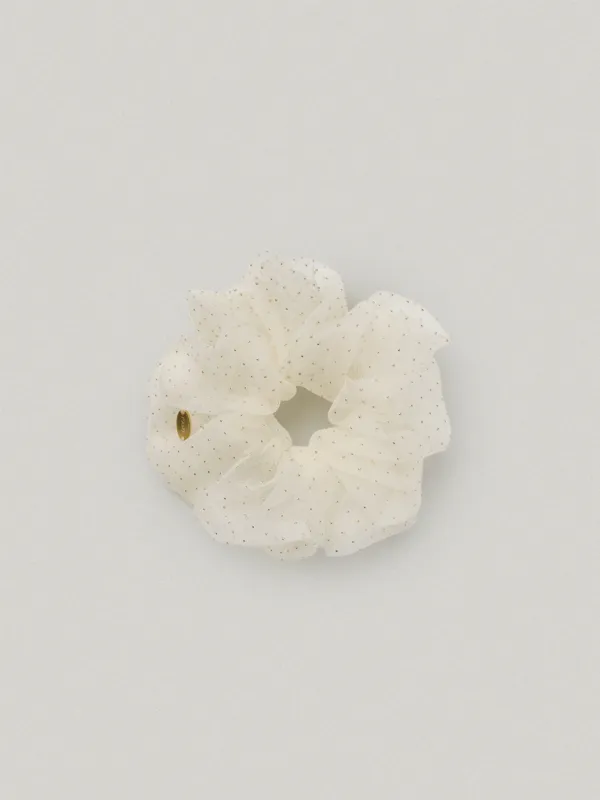 SHEER DOT HAIR SCRUNCHIE (IVORY)