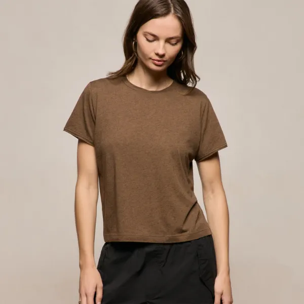 Cotton Cashmere Tee - Brown