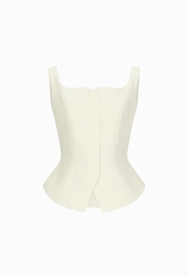 Cora Square Neck Vest (Ivory)