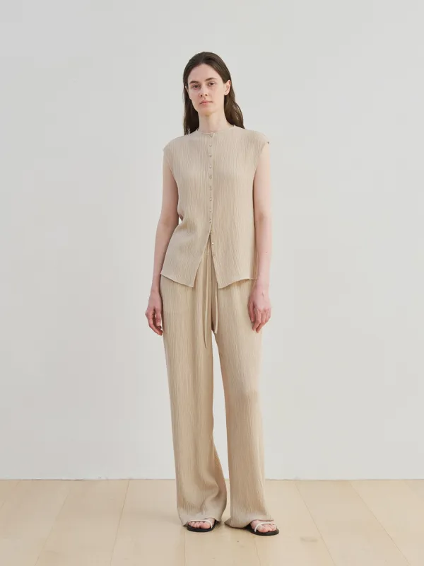 wrinkle banding pants (beige)