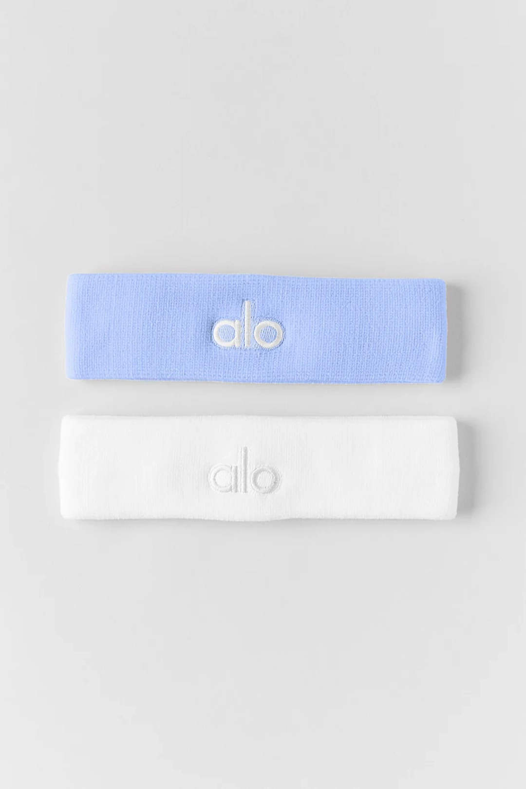 알로요가 Glow Sweatband (2-Pack) - Light Provence Blue/White 상품 이미지 2