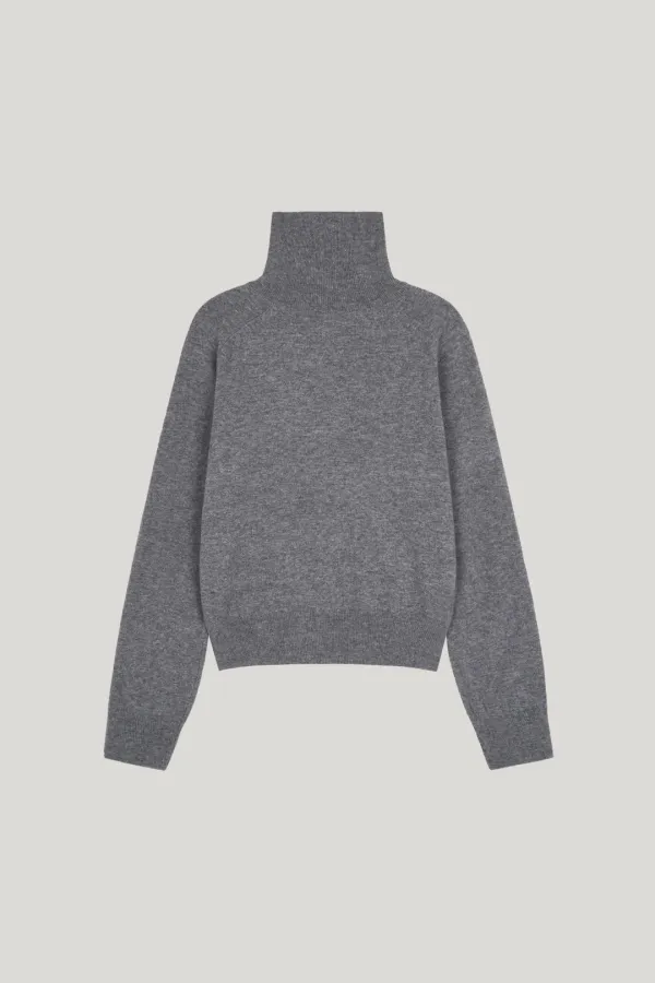 wool turtleneck knit_gray