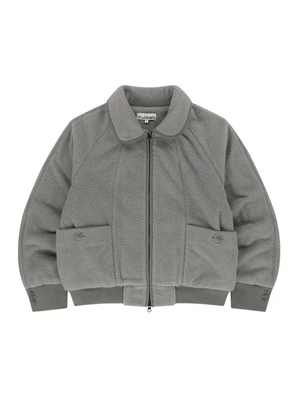 OVERSIZED FLEECE BOMBER [CHARCOAL]