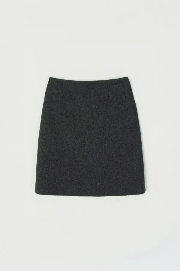 WELOR WOOL MIDI SKIRT_CHARCOAL