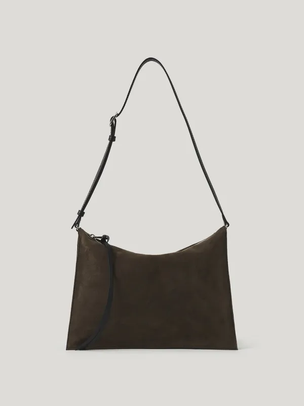 아코디언 스웨이드백 Accordion Suede Bag_Dark Olive