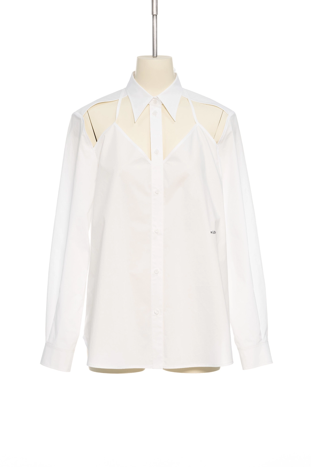 푸쉬버튼 PF25 WHITE FRONT CUT OUT SHIRT 상품 이미지 1