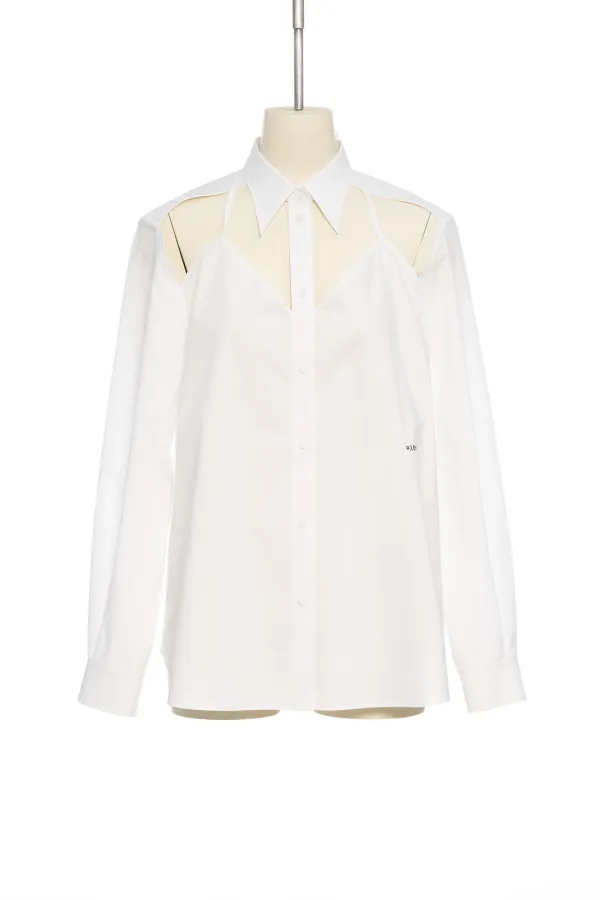 PF25 WHITE FRONT CUT OUT SHIRT