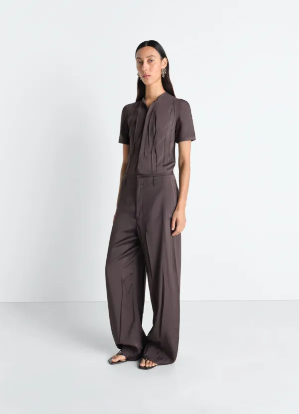 CREASED SOFT PANTS IN POLY VISCOSE TWILL