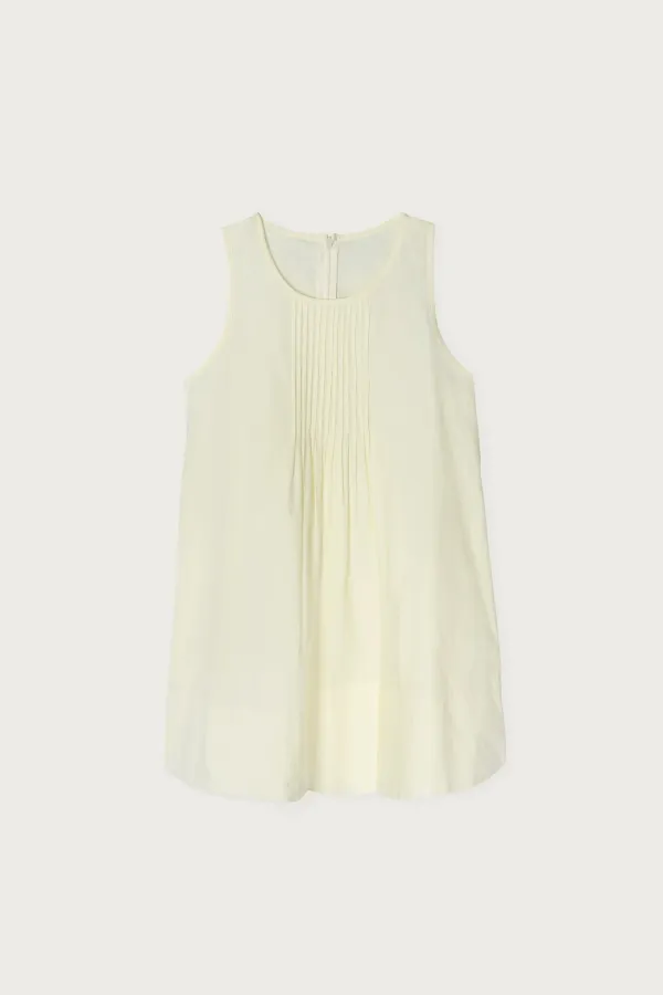 PINTUCK SLEEVELESS BLOUSE DOVE