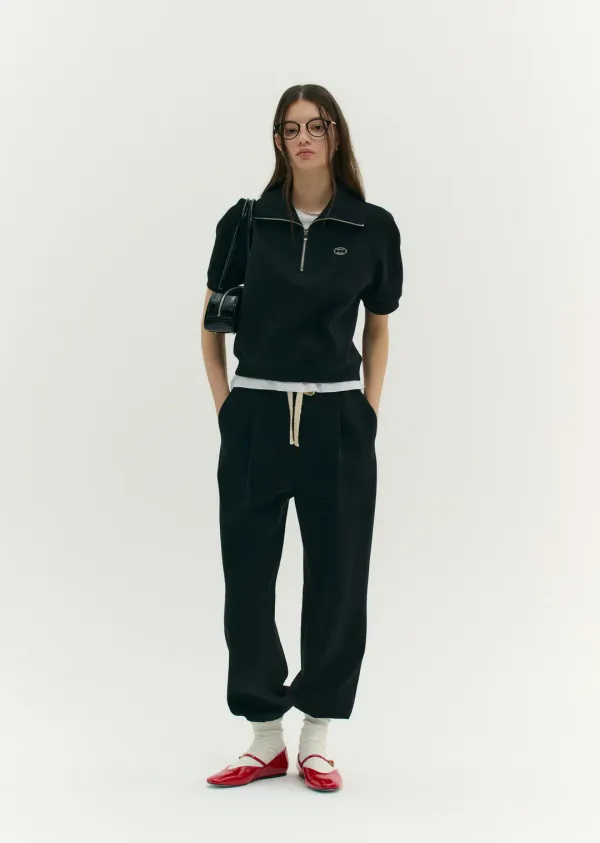 CASUAL STRING JOGGER PANTS (moat black) [이영은 착용]