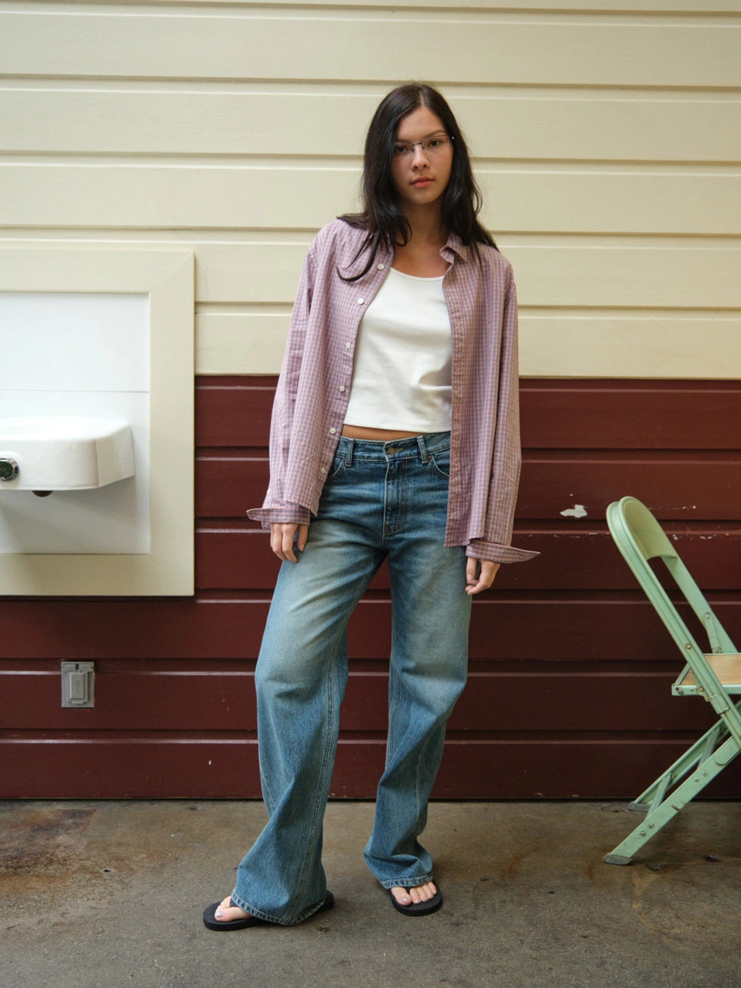 로우클래식 Regular-Fit Lc Checked Shirt_Pink 상품 이미지 1