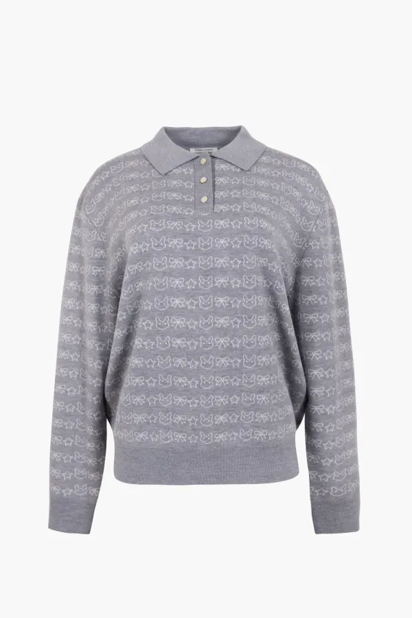 WOODS SWEATER IN GREY WASHI BUNNY