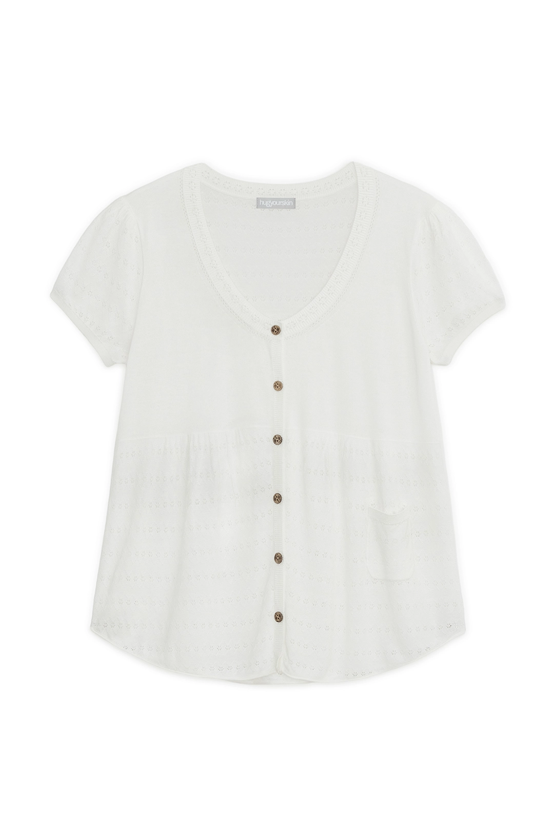 허그유어스킨 Pointelle knit cardigan (Ivory) 상품 이미지 1